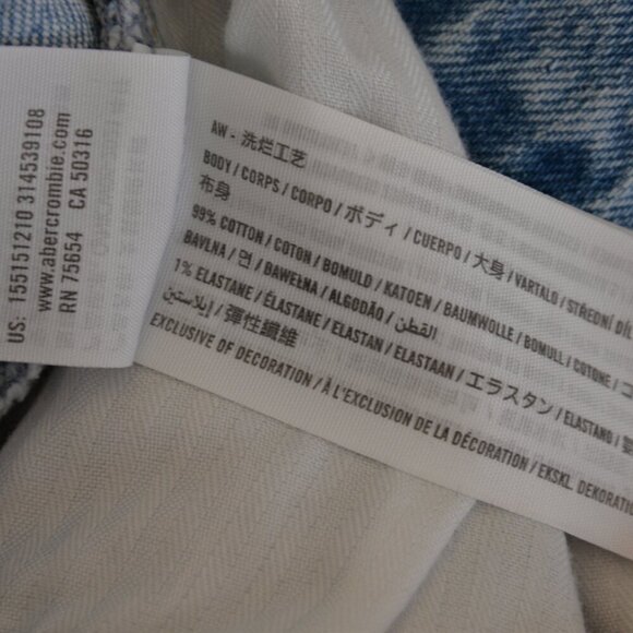 Abercrombie & Fitch Ultra High Rise 90s Straight Light Wash Jeans Sz 24/00R - Picture 10 of 10